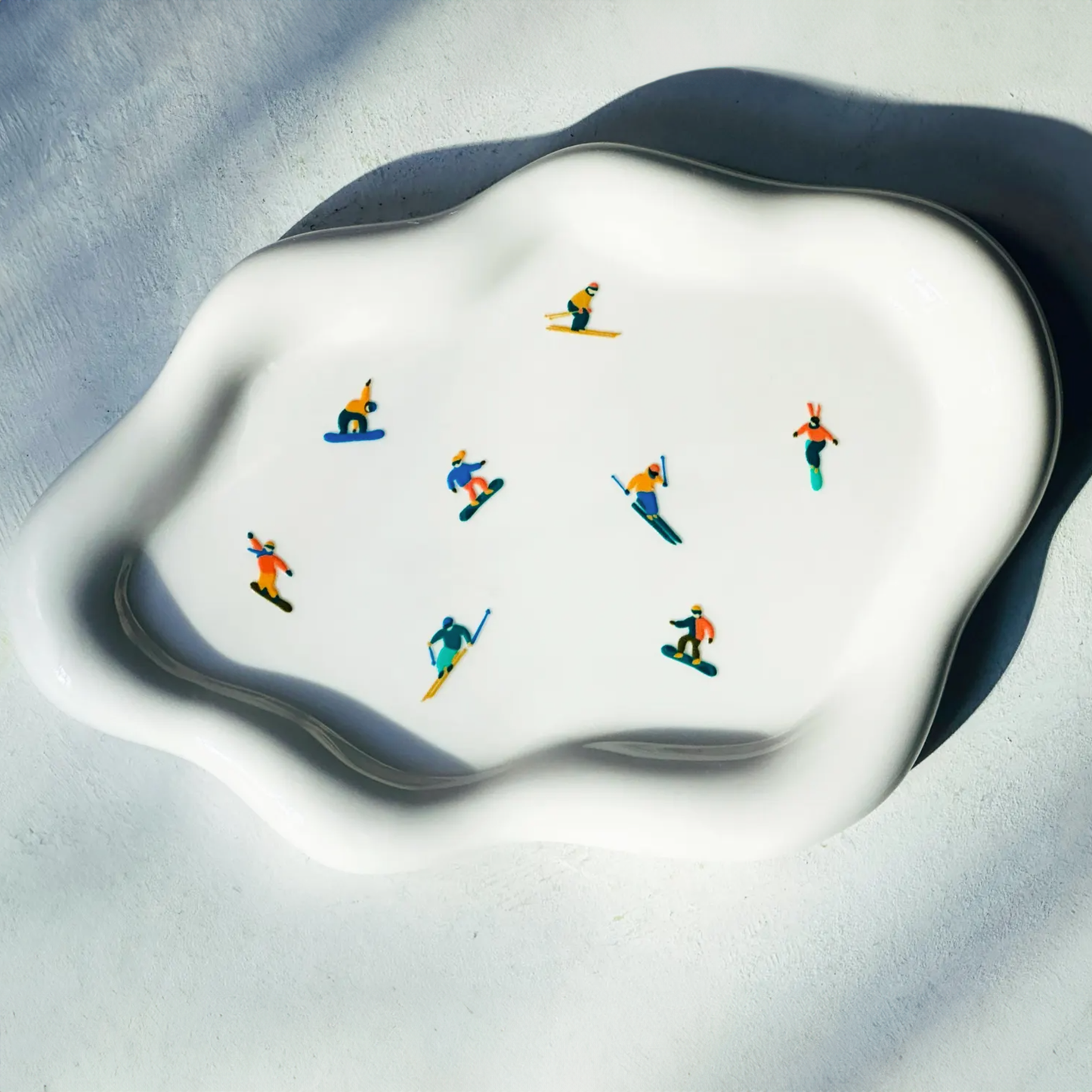 "Skiers" Ceramic Tray