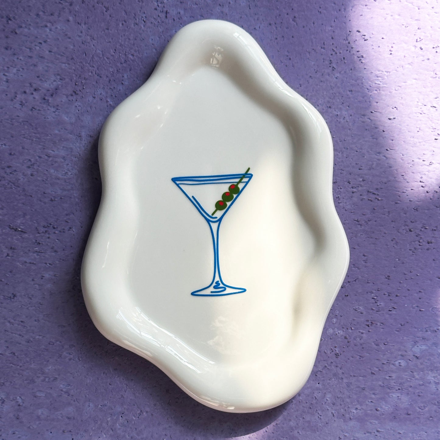 "Martini With Olives" ceramic tray