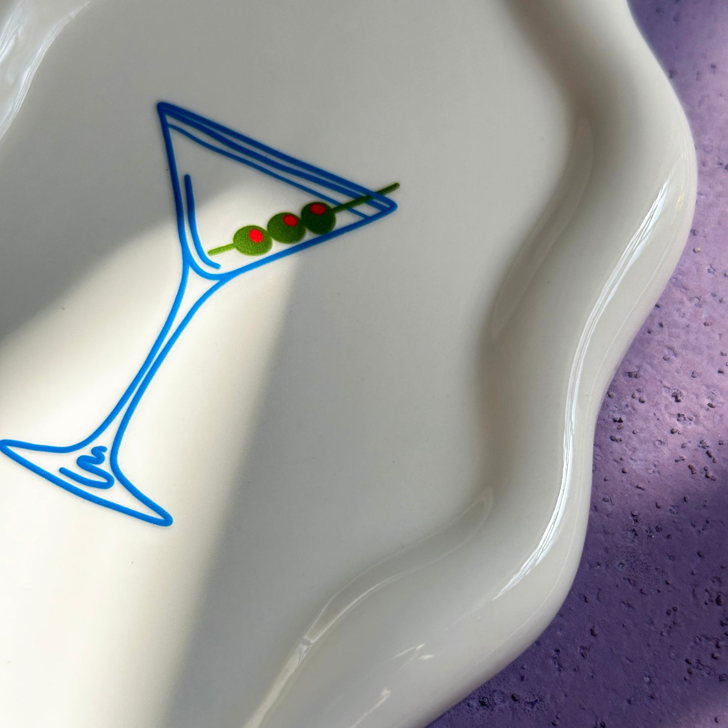 "Martini With Olives" ceramic tray