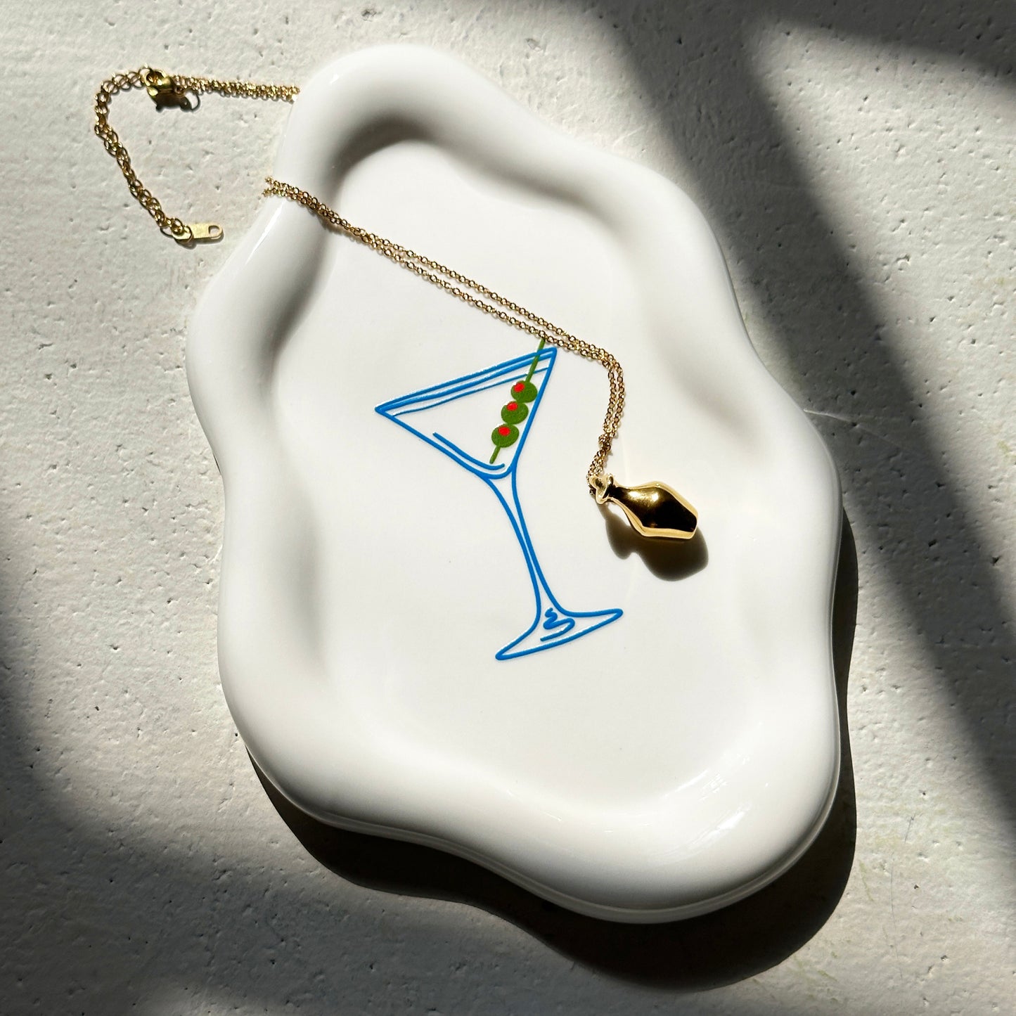 "Martini With Olives" ceramic tray