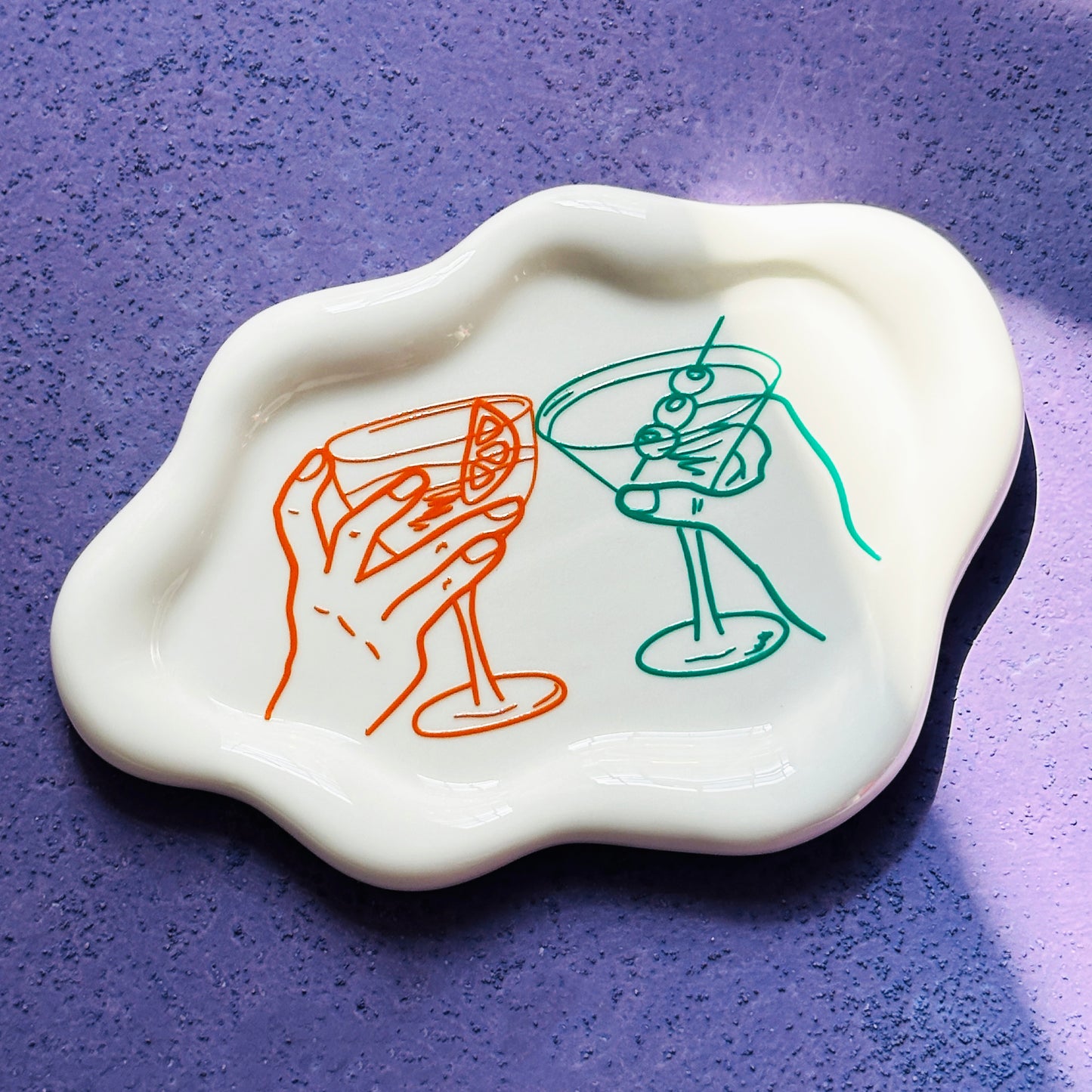 "Cheers" ceramic tray