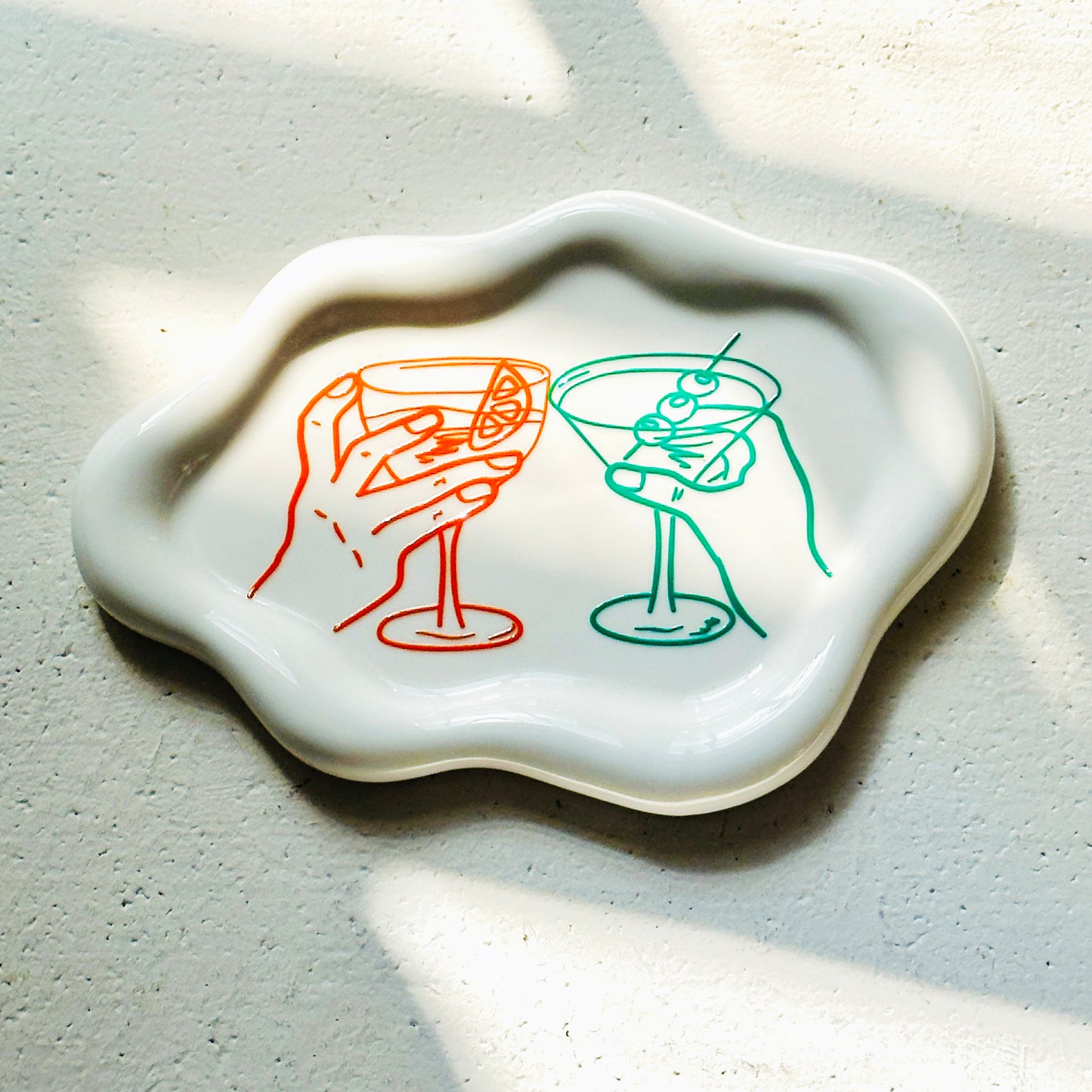 "Cheers" ceramic tray