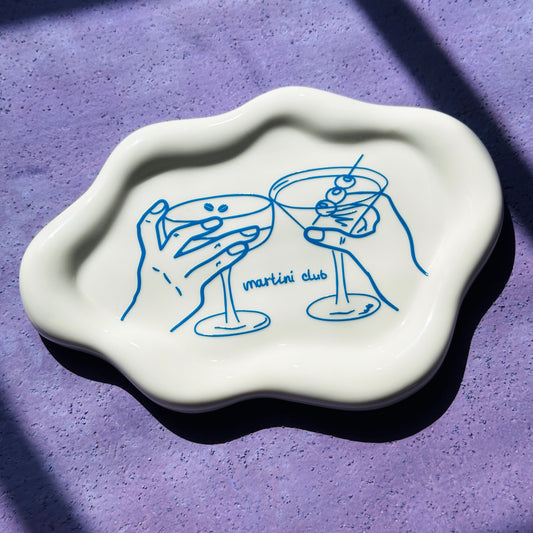 "Martini Club" ceramic tray